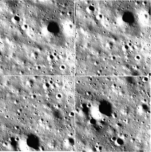 찬드라얀 3호가 달 표면을 향해 하강하는 과정에 찍은 달 표면 사진들. 인도우주연구기구 제공